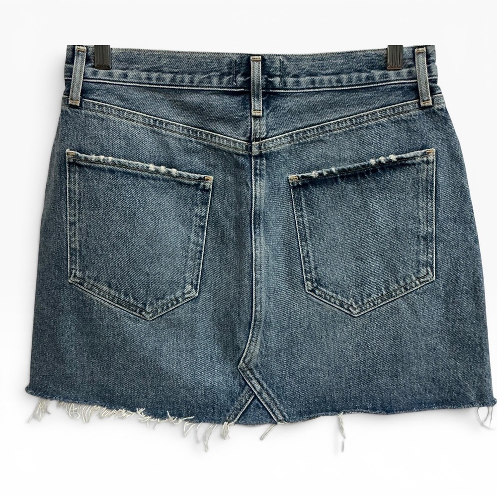AGOLDE Ada High Rise Mid Thigh Jean Denim Skirt Ransom Blue 28 - Picture 4 of 6